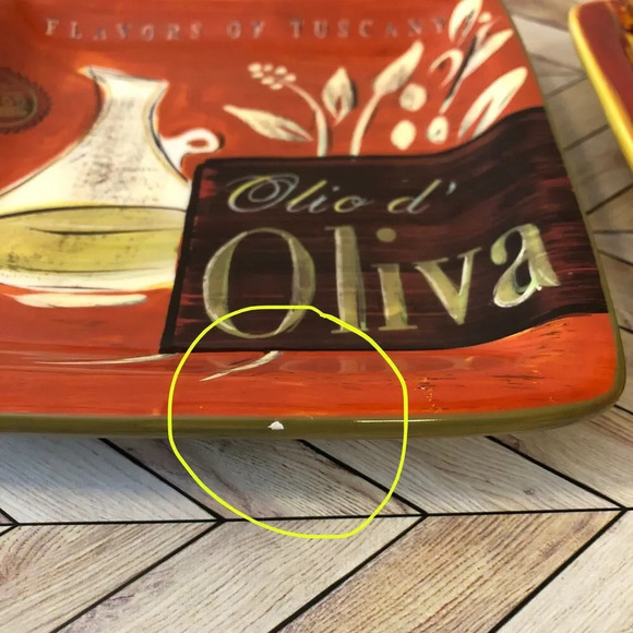 Vintage Pier 1 Imports Hand Painted Cucina Chianti Classico 6" Square Plates - Picture 6 of 6